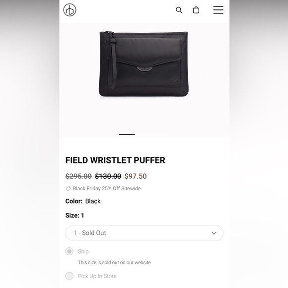 Rag & Bone $295 field wristlet puffer NWOT HTF - Picture 1 of 9